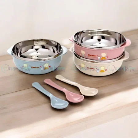 Stainless Steel Baby Insulated Feeding Bowl - Small - Image 6