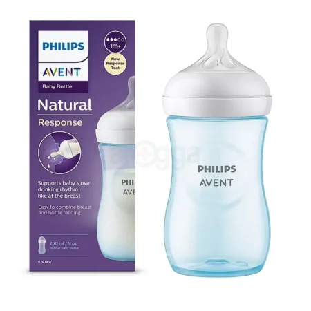 Avent Natural Blue Bottle 260ml | Anti-Colic BPA Free - Image 4